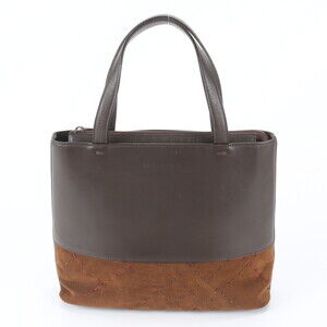 Burberry stitch design leather handbag tote bag, brown, women's.